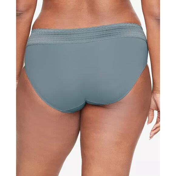 Warners Dig-Free Comfort Waist with Lace Microfiber Hipster, Smoke, Size M 0503 - Picture 2 of 3